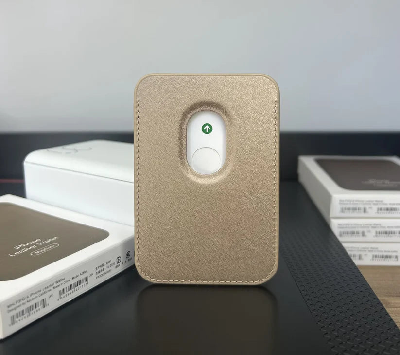 VOQUE MagSafe Premium Deri Kartlık -Gold