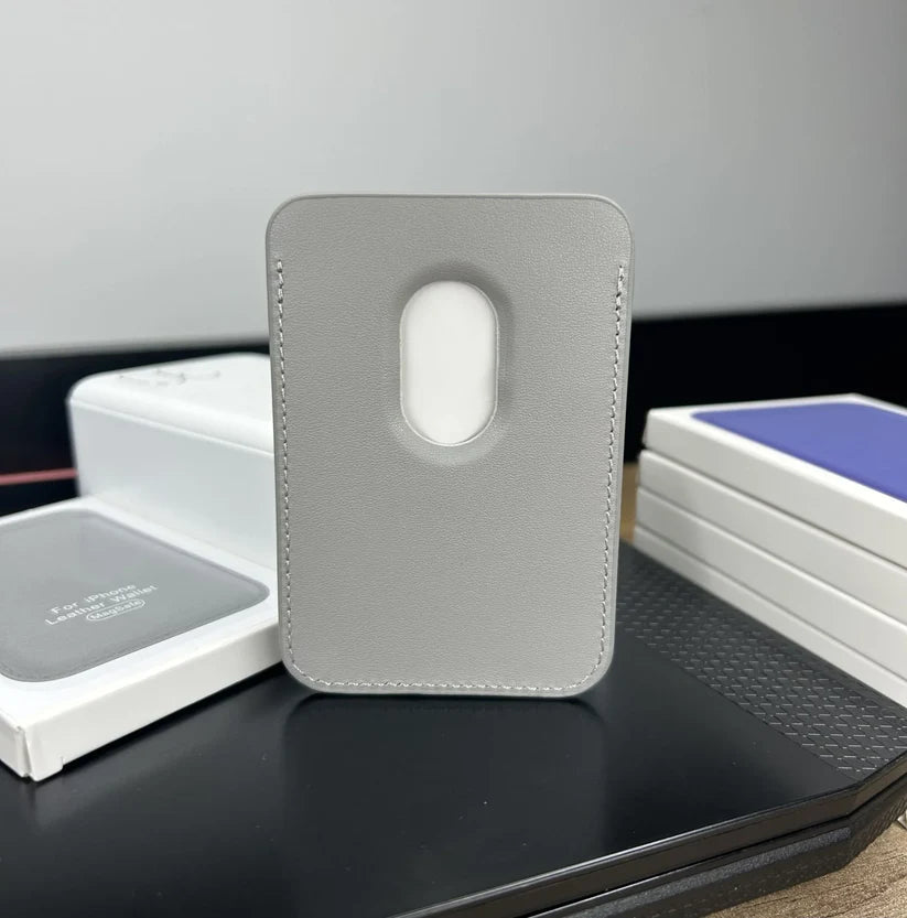 VOQUE MagSafe Premium Deri Kartlık - Gri