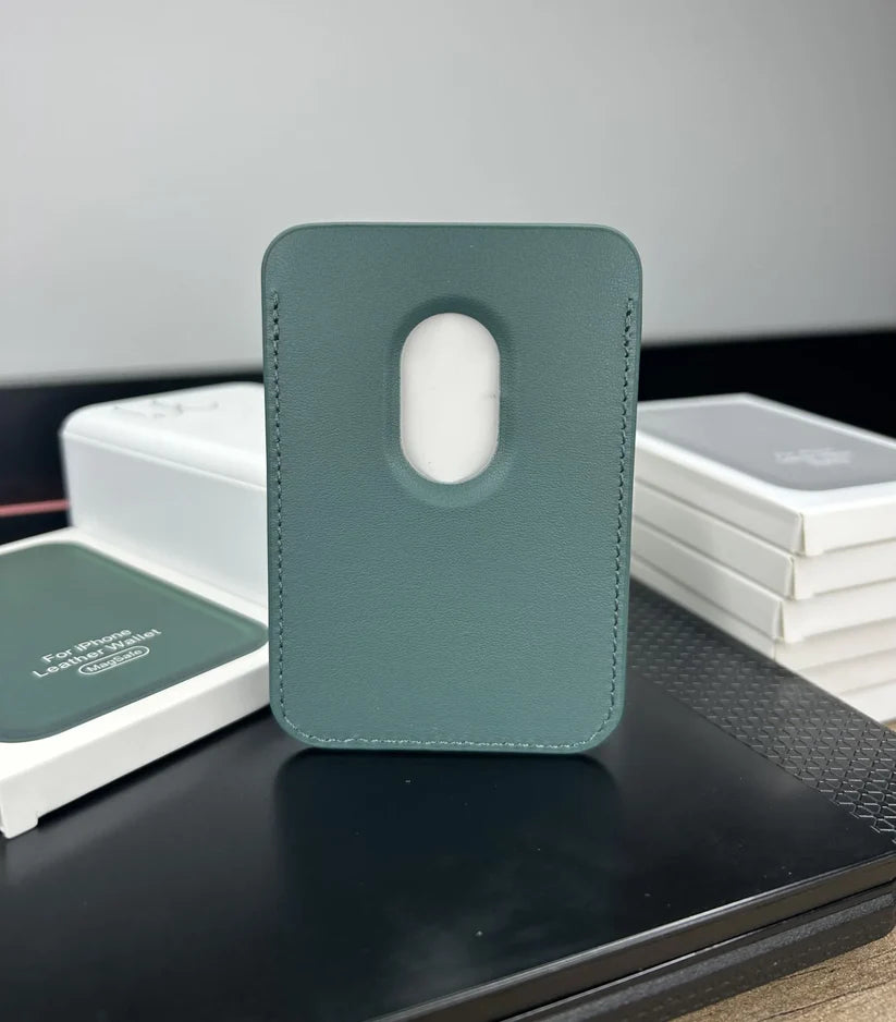 VOQUE MagSafe Premium Deri Kartlık -Petrol Mavisi