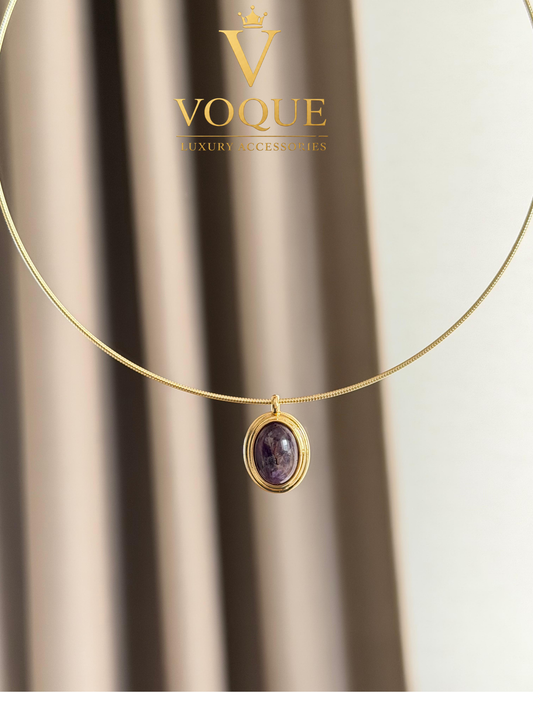 VOQUE Lüks Doğal Taşlı Choker Kolye