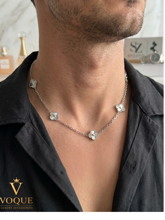 VOQUE Luxe Erkek Yonca Çelik Kolye