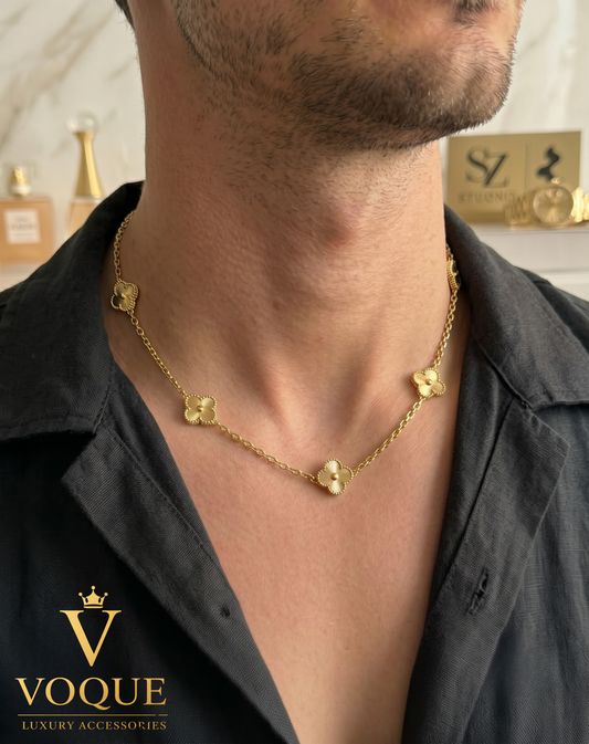 VOQUE Luxe Erkek Yonca Çelik Kolye