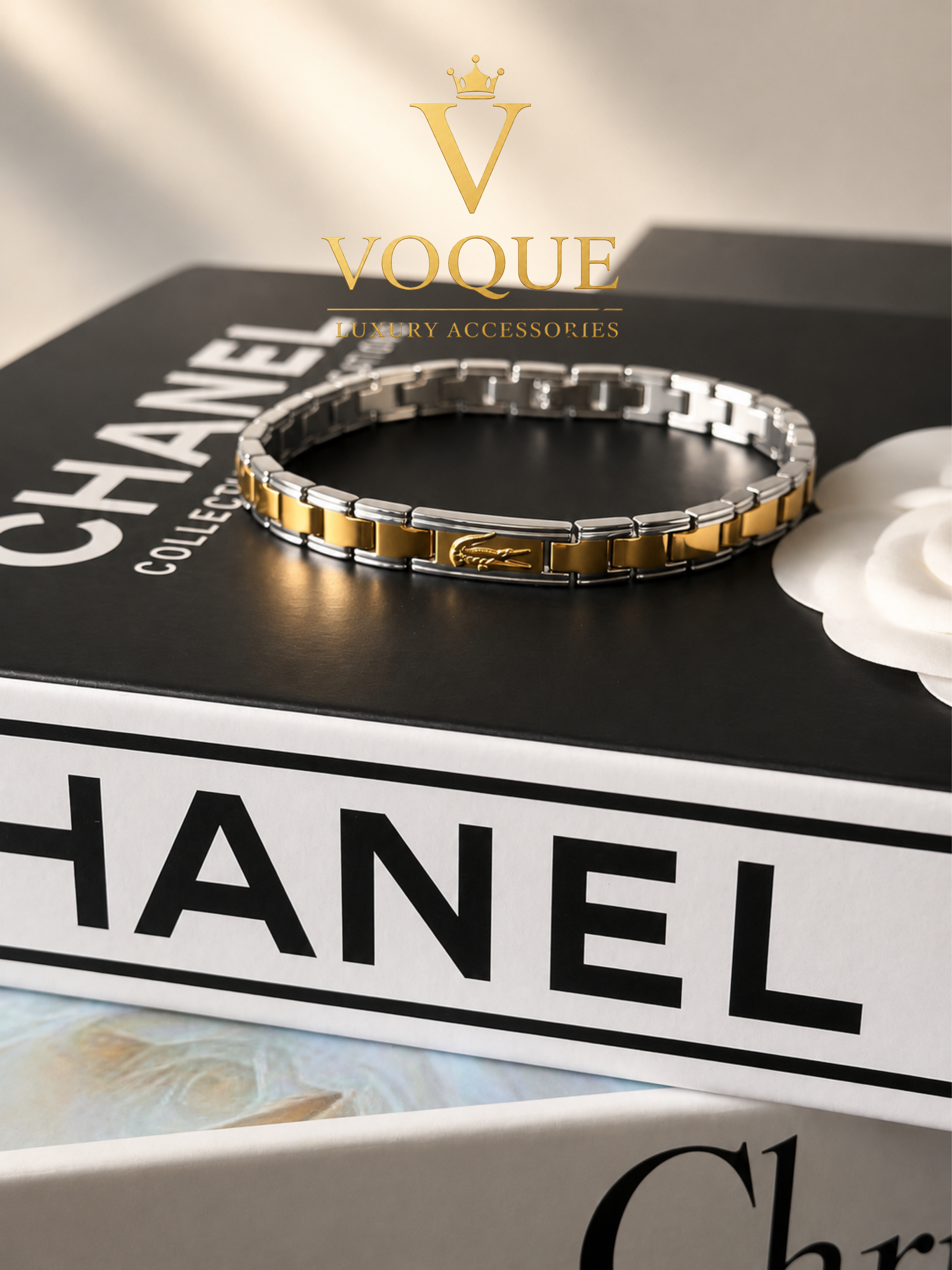 VOQUE Croco Link Unisex Çelik Bileklik