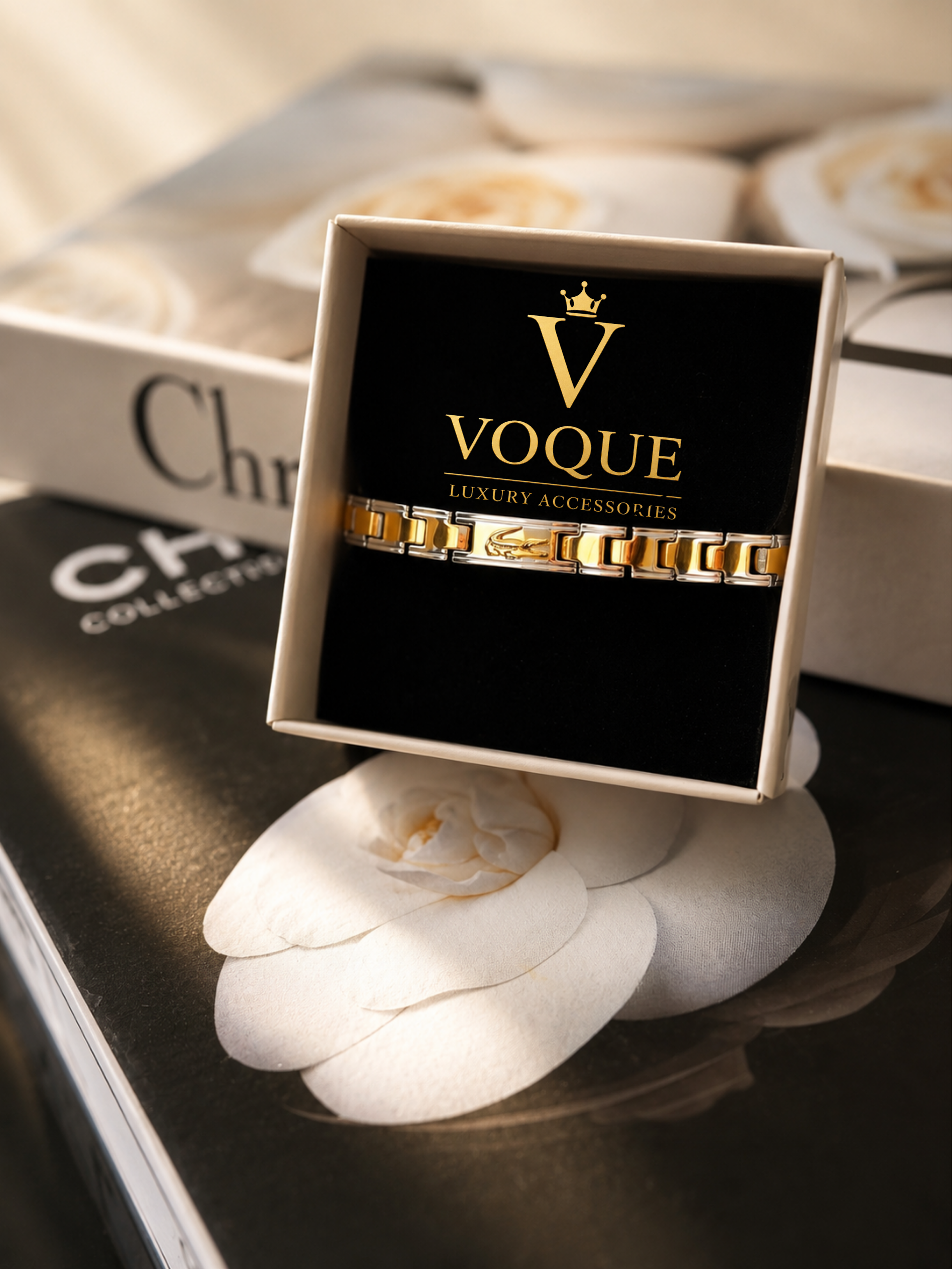 VOQUE Croco Link Unisex Çelik Bileklik