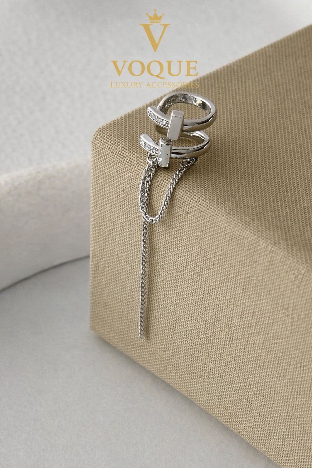 VOQUE Silver Chain Ear Cuff
