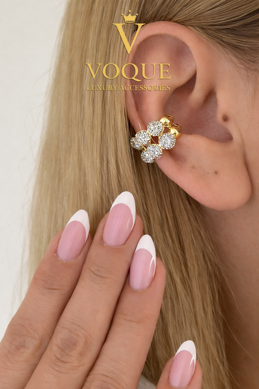 VOQUE Crystal Bloom Ear Cuff