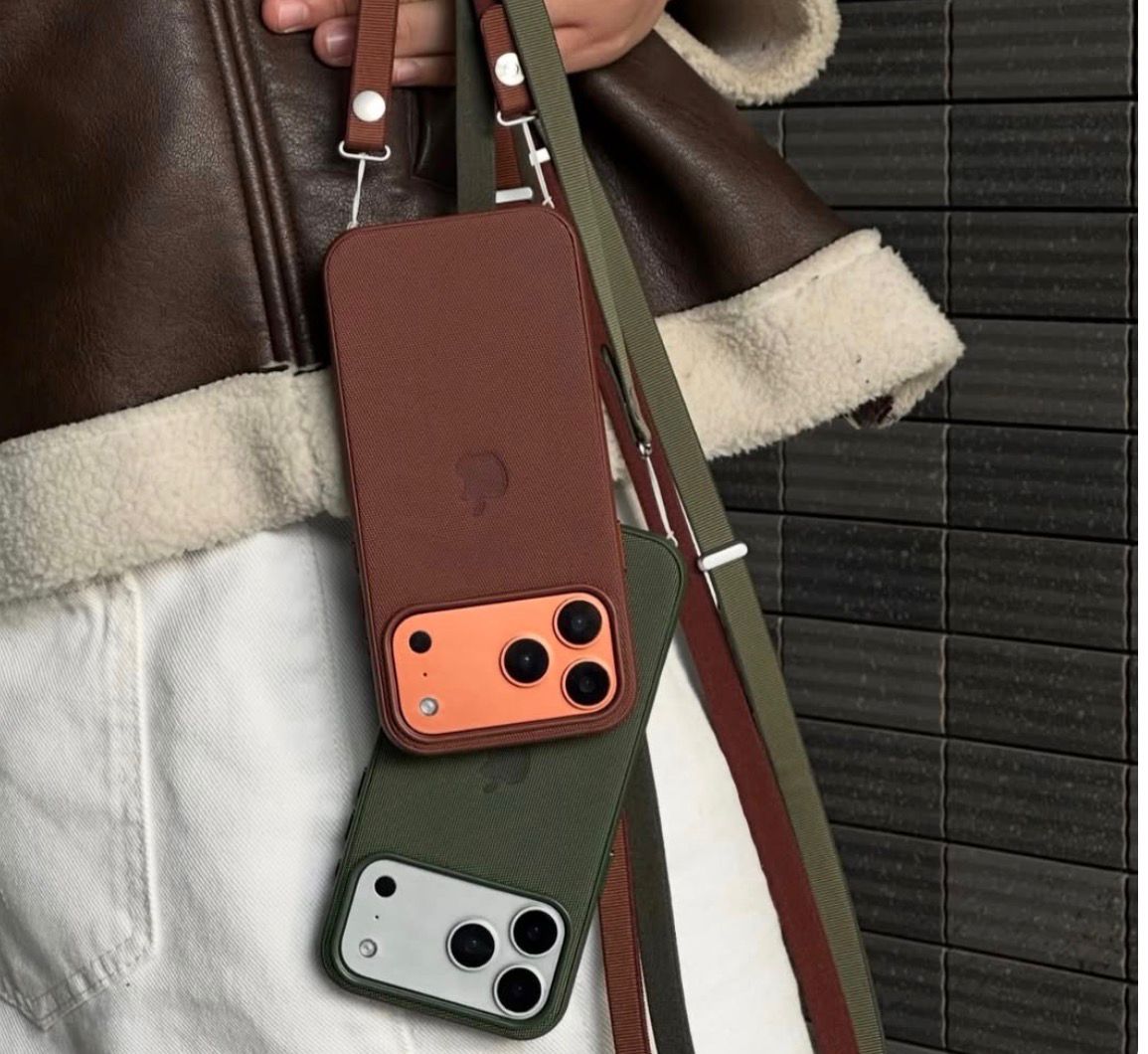 İphone MagSafe Özellikli Premium Tech Dokuma Kılıf Kahverengi