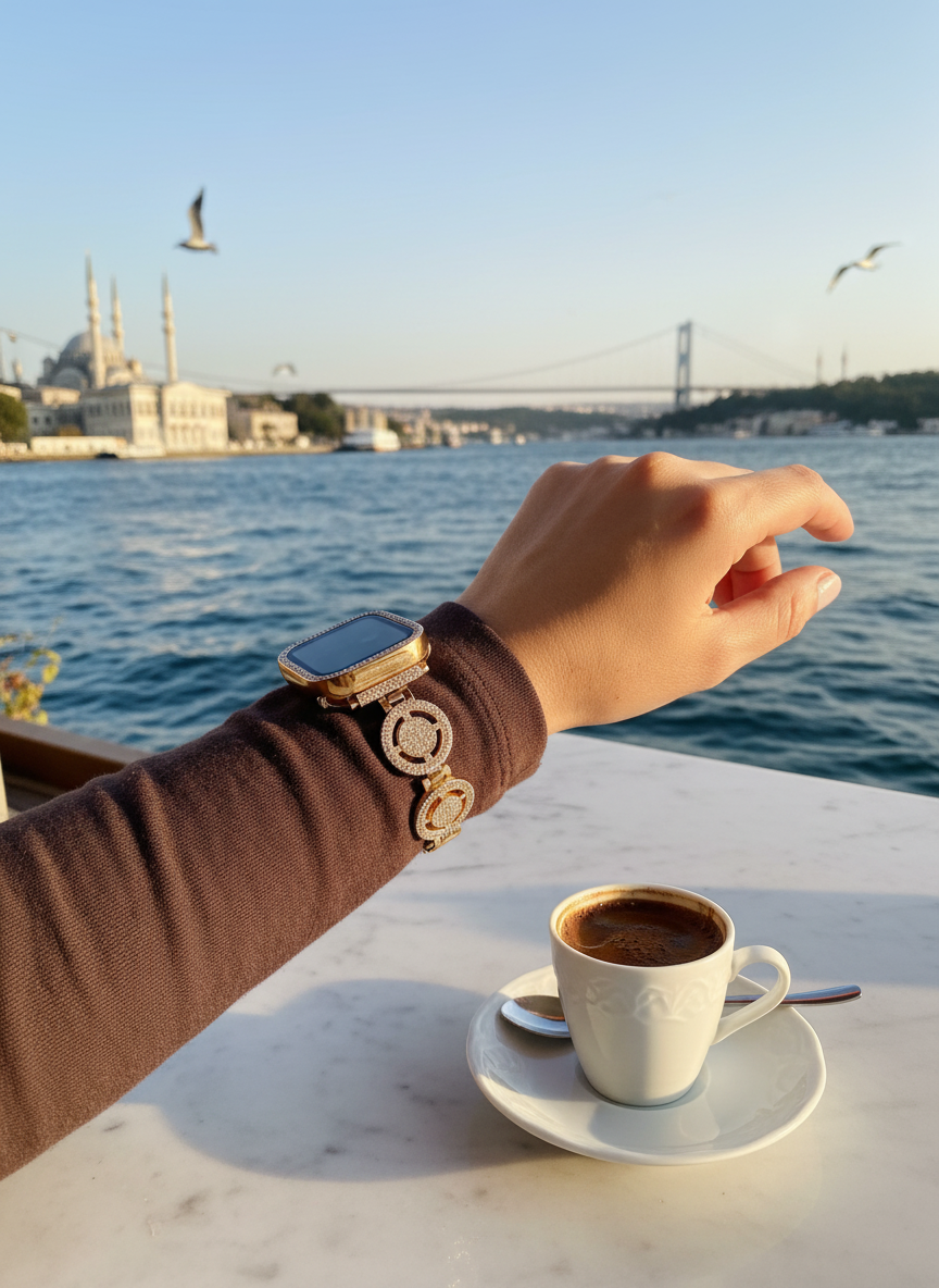 LuxeRing Taşlı Apple Watch Kordonu