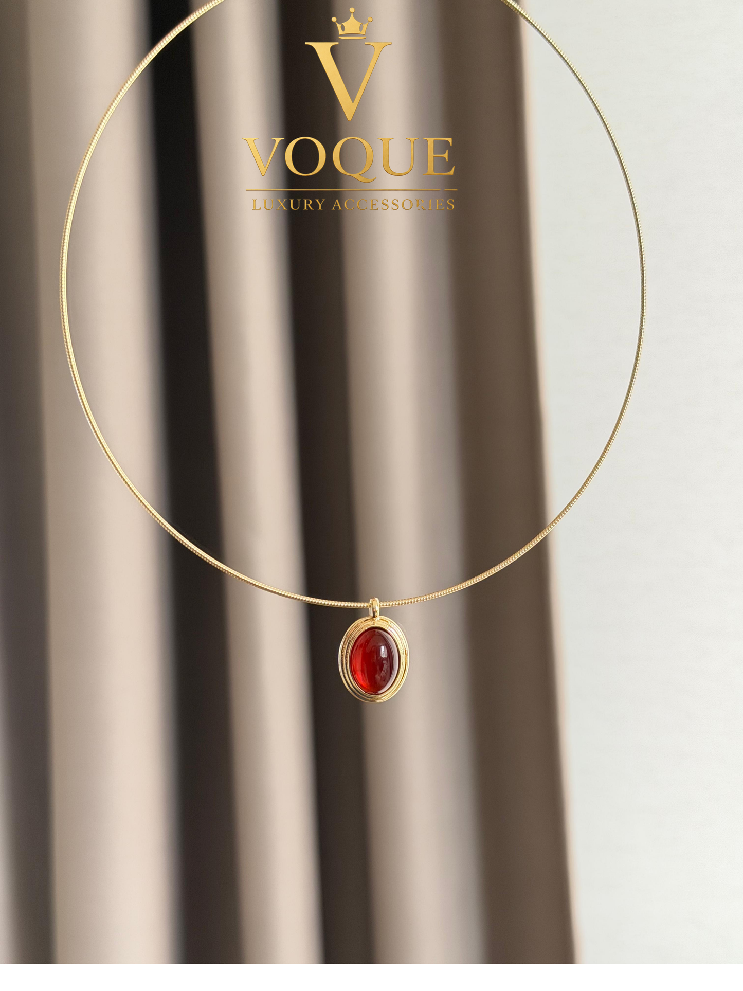VOQUE Lüks Doğal Taşlı Choker Kolye